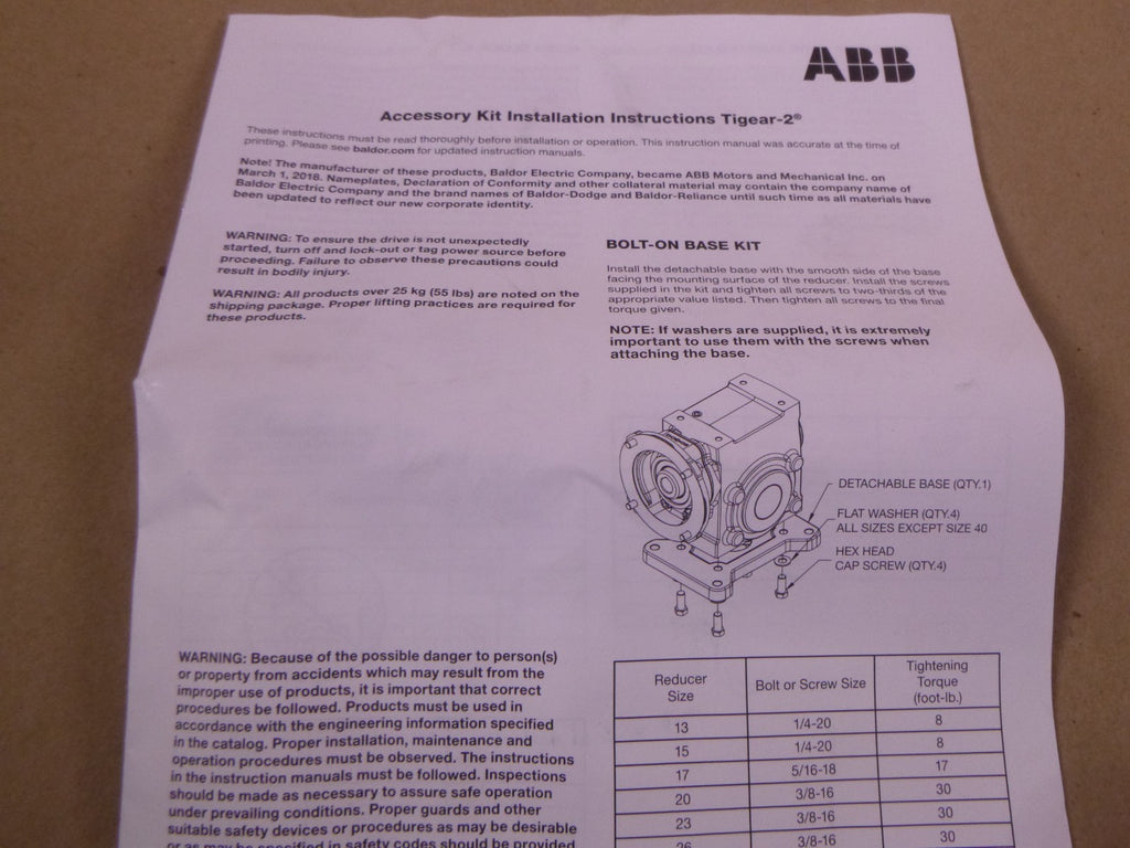 35MTR18 Dodge TIGEAR-2 Motor Adapter Kit 35/18, 180TC Frame, For Size 35 Reducer | Industrial Electric Motors, Pumps & Parts