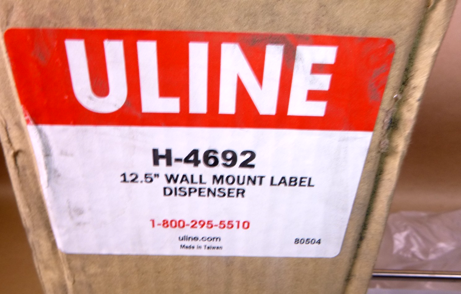 H-4692 Uline Wall Mount Label Dispenser - 12 1⁄2" - White | Industrial MRO Replacement Parts, Manufacturing Machine Parts &amp; Components, Heavy Equipment Parts Supplier