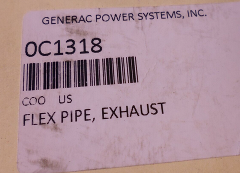 Generac 0C1318 Exhaust Flex Pipe For Guardian 10 kW, 15 kW, 20 kW & 25kW Gen