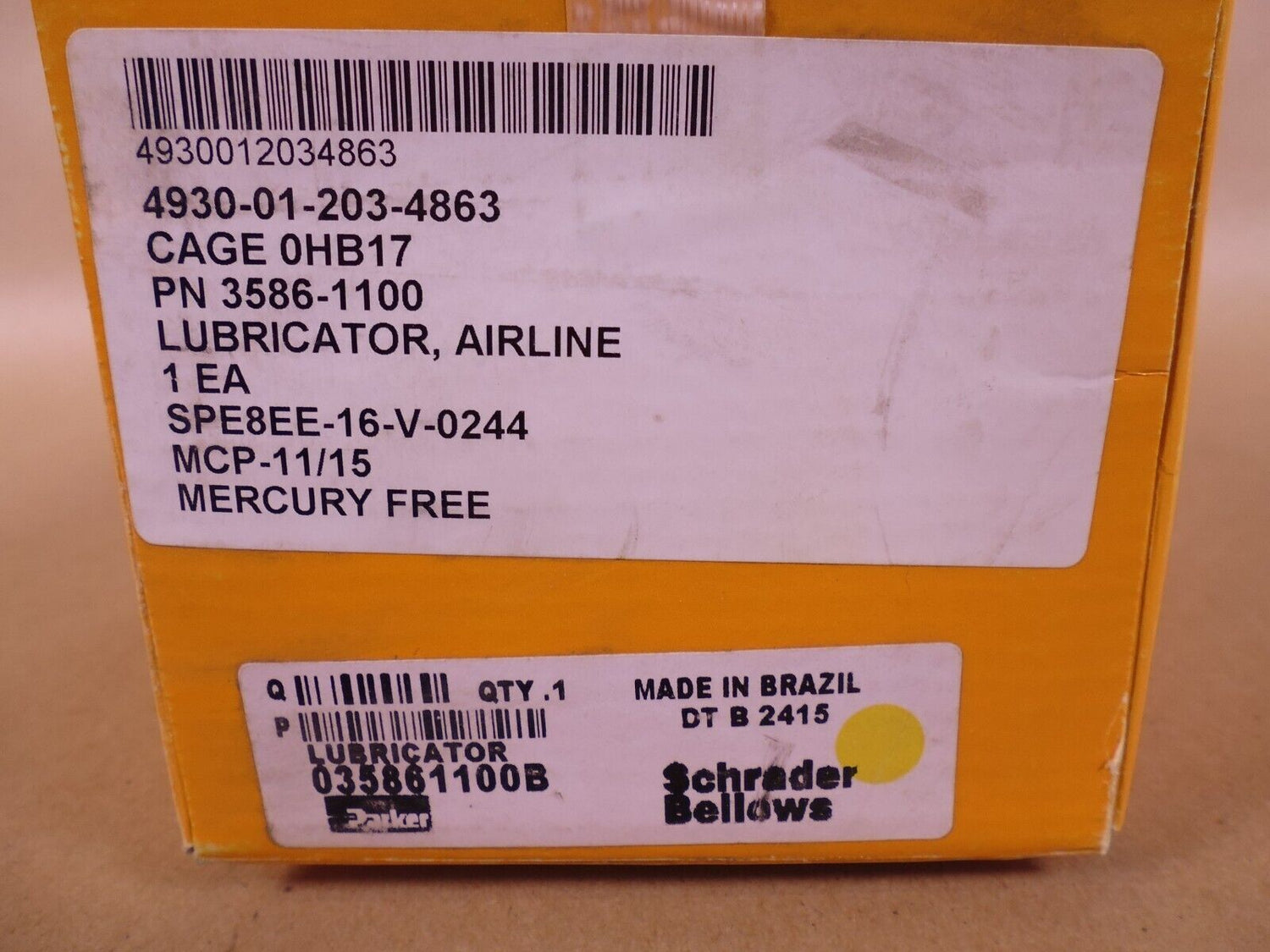 Shrader Bellows 3586-1100 Pneumatic Lubricator 035861100B , 3/4" NPT Port 150PSI | Industrial MRO Replacement Parts, Manufacturing Machine Parts &amp; Components, Heavy Equipment Parts Supplier