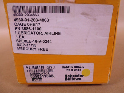 Shrader Bellows 3586-1100 Pneumatic Lubricator 035861100B , 3/4" NPT Port 150PSI | Industrial MRO Replacement Parts, Manufacturing Machine Parts &amp; Components, Heavy Equipment Parts Supplier