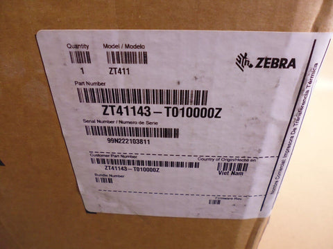 Zebra ZT411 Industrial Barcode Printer (ZT41143-T010000Z)