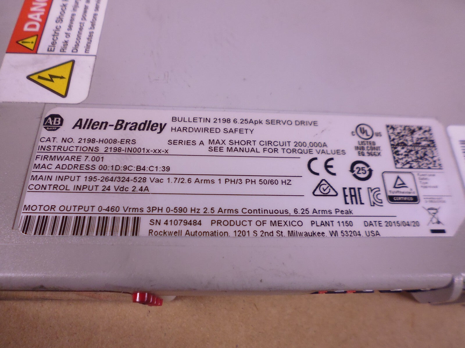 (2x) Allen-Bradley 2198-H008-ERS Kinetix 5500 Servo Drive *UNTESTED* | Electrical MRO Replacement Parts &amp; Components and Commercial Electrical Supplies Company