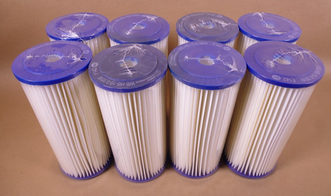 (QTY 8) Harmsco WB-HB-10-0.35W Calypso Blue Filter Cartridge 0.35 Micron 9.75"