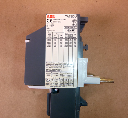 ABB TA75DU-80M Thermal Overload Relay | Electrical MRO Replacement Parts &amp; Components and Commercial Electrical Supplies Company