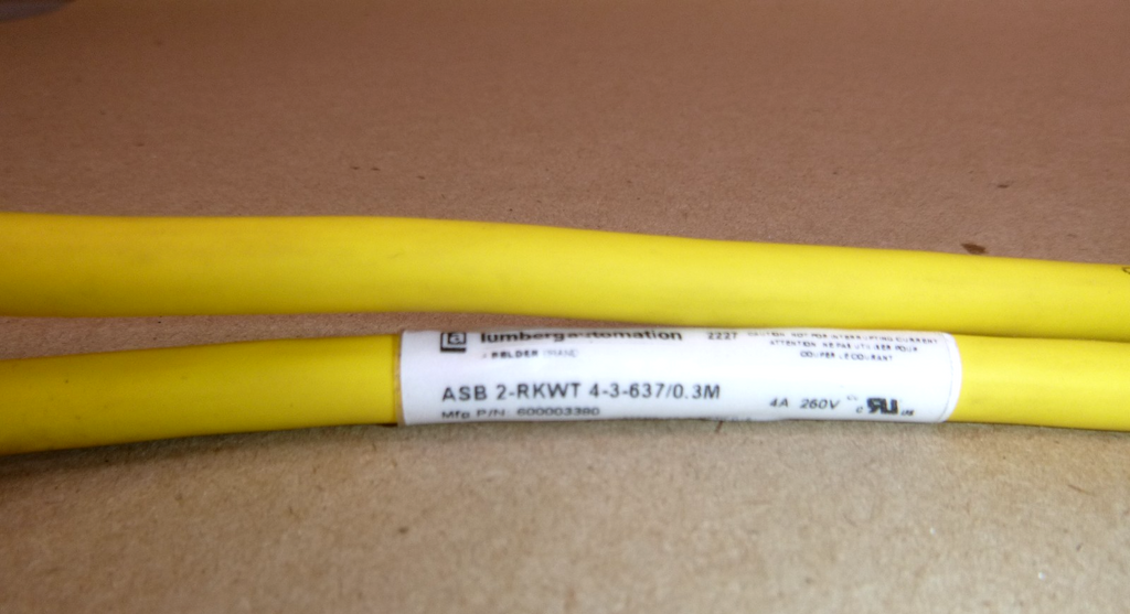 USED ASB 2-RKWT 4-3-637/0.3M Lumberg Automation M12 Y-splitter cordset 0.3 M Long | Electrical MRO Replacement Parts & Components and Commercial Electrical Supplies Company