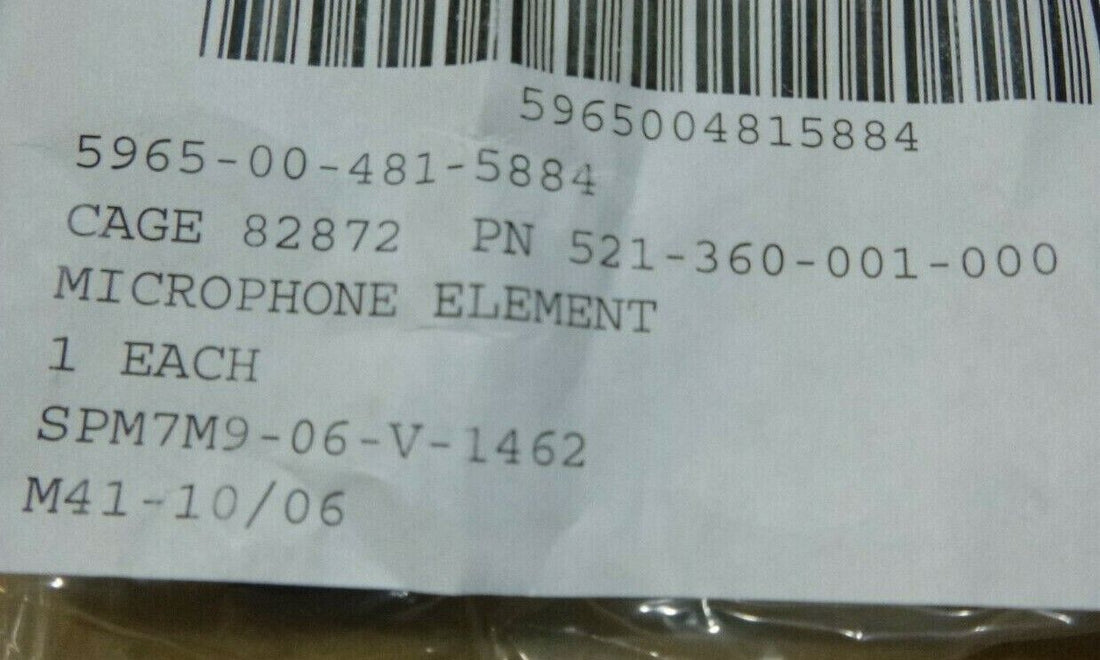 ROANWELL 521-360-001-000 NAVAL NAVY MICROPHONE ELEMENT 160OHM , 5965-00-481-5884 | Electrical MRO Replacement Parts &amp; Components and Commercial Electrical Supplies Company