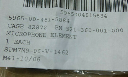 ROANWELL 521-360-001-000 NAVAL NAVY MICROPHONE ELEMENT 160OHM , 5965-00-481-5884 | Electrical MRO Replacement Parts &amp; Components and Commercial Electrical Supplies Company