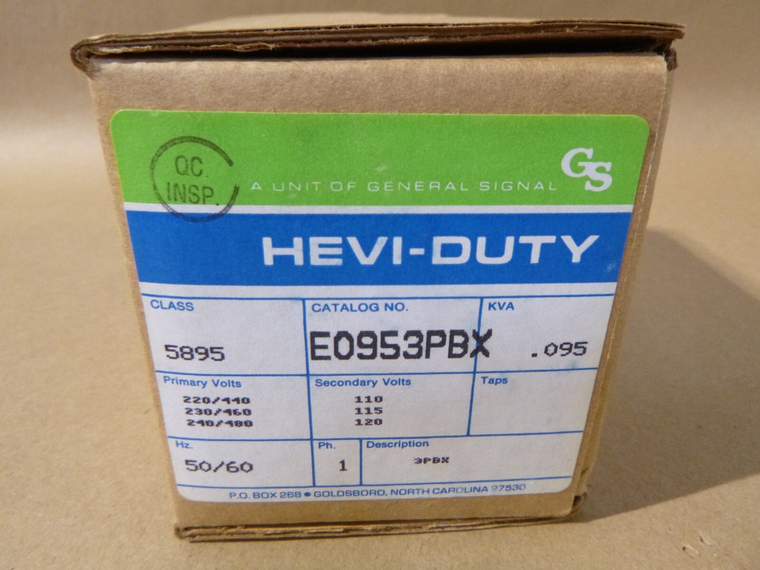 Hevi-Duty E0953PBX Industrial Control Transformer 0.095 KVA 3PBX | Electrical MRO Replacement Parts &amp; Components and Commercial Electrical Supplies Company