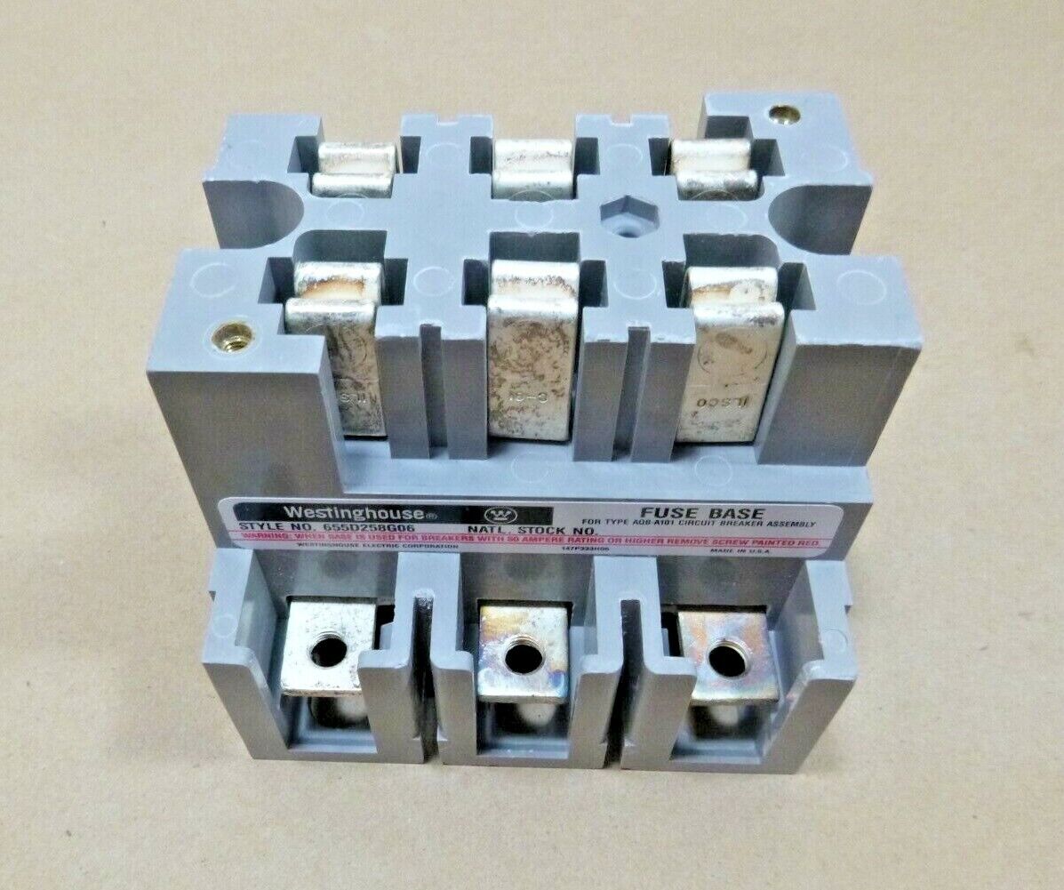Westinghouse 655D258G06 Molded Case Naval Ships Fuse Base NSN 5920-01-216-6128 | Electrical MRO Replacement Parts &amp; Components and Commercial Electrical Supplies Company