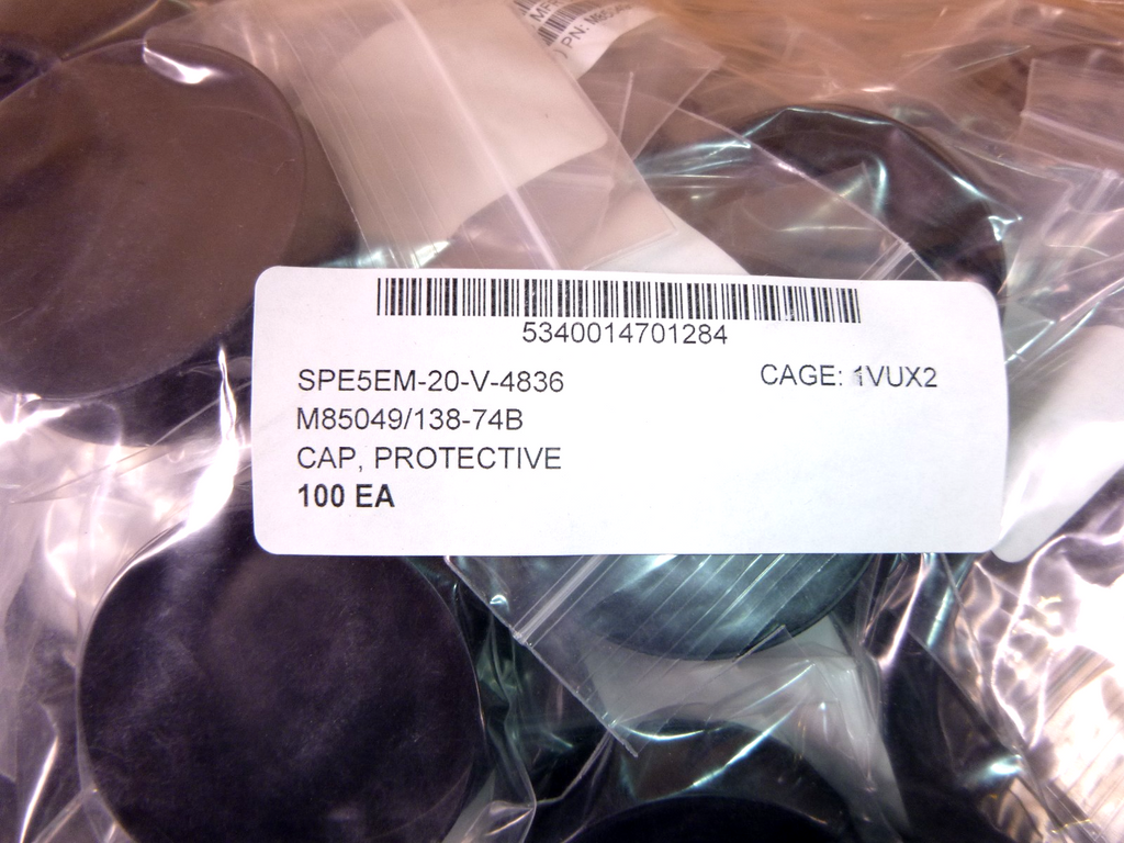 M85049/138-74B Circular Mil Electrical Connector Dust Caps AS138-74B (100 Pcs) | Industrial MRO Replacement Parts, Manufacturing Machine Parts & Components, Heavy Equipment Parts Supplier