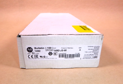 1492-J3-W Allen-Bradley 2-1/2 mm Standard Terminal Block - White - Box of 100