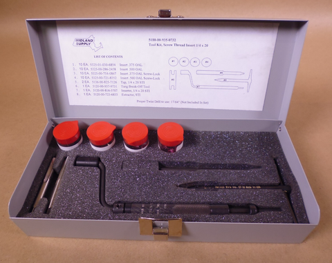 Helical Coil-Sert Screw Thread Insert 1/4" x 20 Tool Kit Tap Inserter Extractor | Industrial MRO Tools and Replacement Industrial Equipment Components