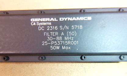 25-P53715R001 General Dynamics Band Pass Filter 30-88 Mhz, 50W, 5915-01-630-8004 | Electrical MRO Replacement Parts &amp; Components and Commercial Electrical Supplies Company
