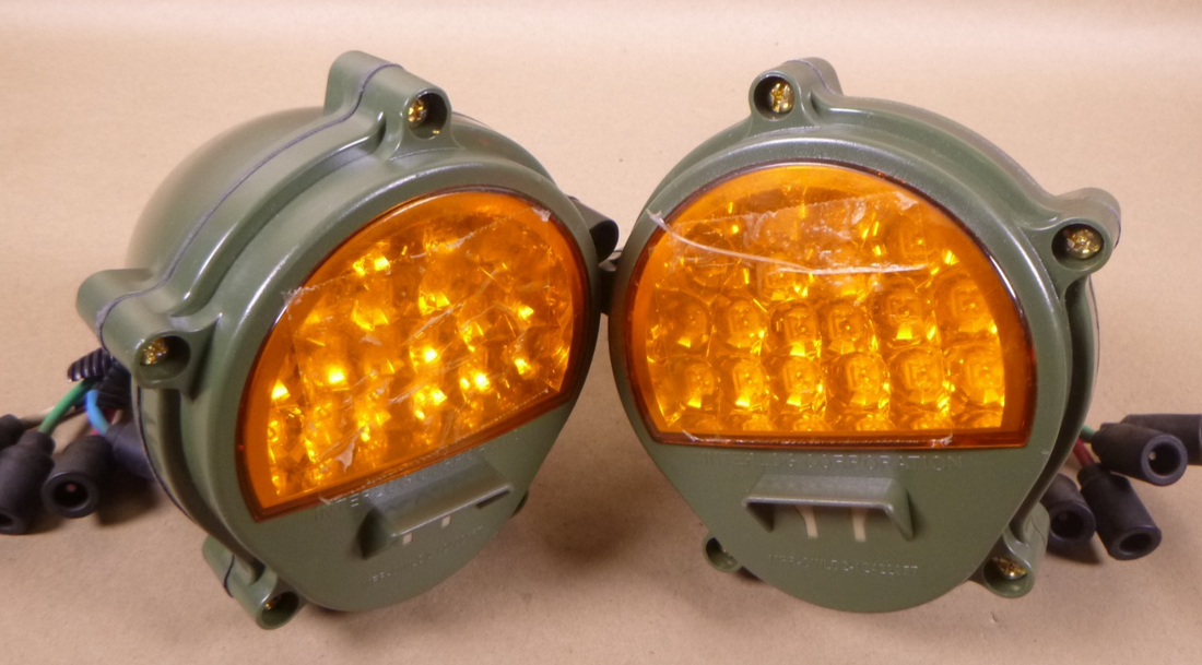 2x HUMVEE M998 FMTV Military Front Composite LED Amber Stop Light - 12422957 | Genuine FMTV Replacement Parts, LMTV Parts For Sale and Military Surplus Medium Tactical Vehicle Parts &amp; Components