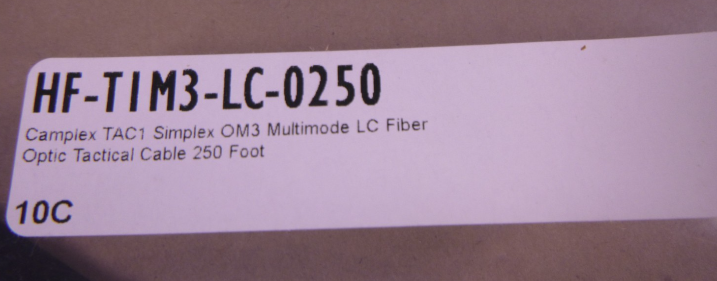 Camplex HF-T1M3-LC TAC1 Simplex OM3 Multimode LC Tactical Fiber Optic Cable 250&