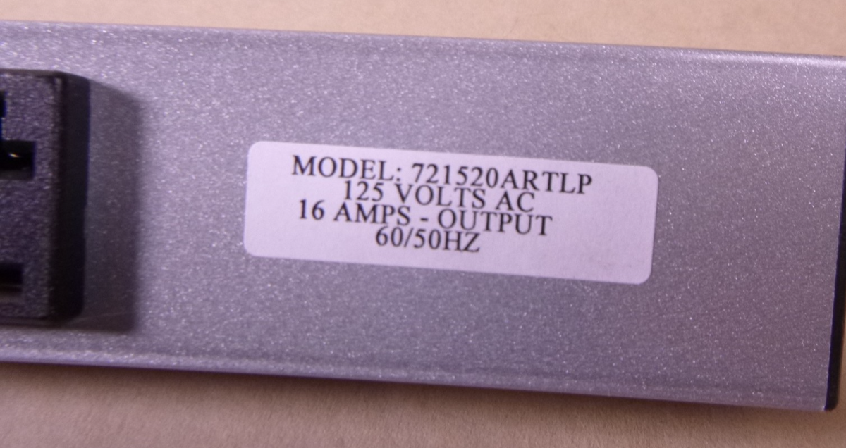 Power Distribution Strip - Model 721520ARTLP - 16 Output - 125VAC - L5-20P Plug | Electrical MRO Replacement Parts &amp; Components and Commercial Electrical Supplies Company