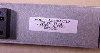 Power Distribution Strip - Model 721520ARTLP - 16 Output - 125VAC - L5-20P Plug | Electrical MRO Replacement Parts &amp; Components and Commercial Electrical Supplies Company