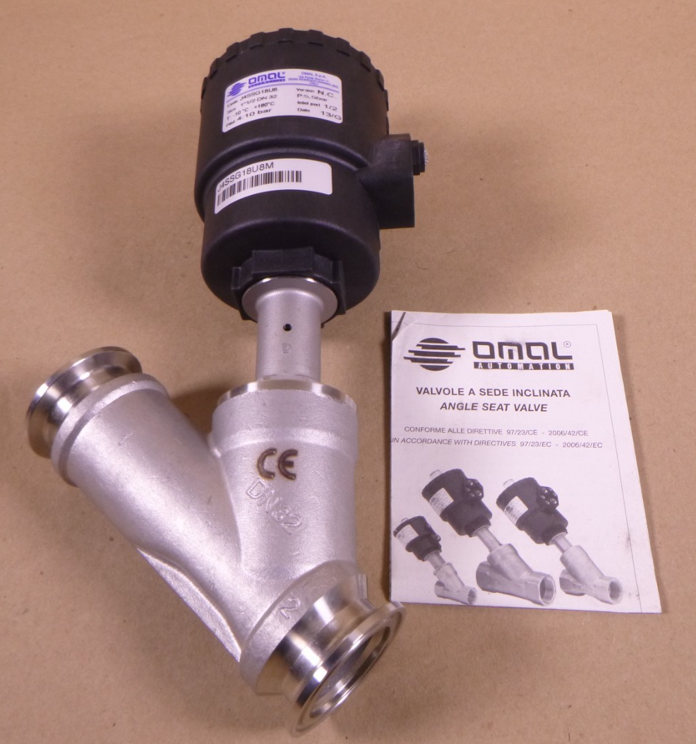 Omal Automation J4SSG18U8 Angle Seat Valve 1-1/2&