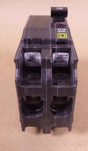 Square D QO2100 2 POLE 120/240V 100A Circuit Breaker 50/60Hz Plug-On