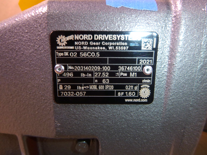 Nord Parallel Shaft Reducer 64 Rpm Output 56C Frame Input 1/2 Hp. 496 lb. in. | Industrial Electric Motors, Pumps &amp; Parts