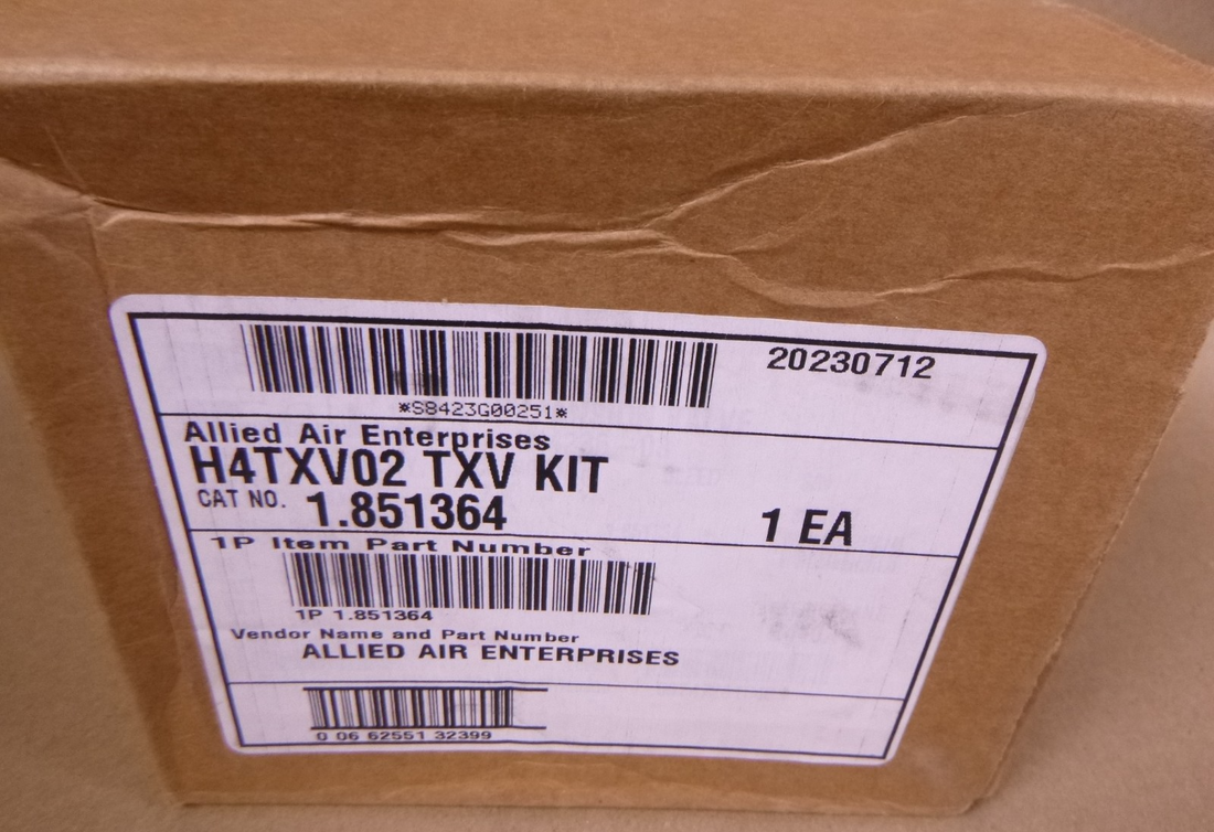 H4TXV02 TXV Kit Allied Air Enterprises 1.851364 Expansion Valve HXCE5ZX200R410A | Electrical MRO Replacement Parts &amp; Components and Commercial Electrical Supplies Company
