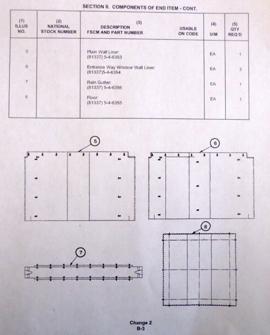 USGI New Military Command Post Tent Entrance Way Window Wall Liner 5-4-6354 | Replacement Truck Parts, Trailer Accessories, Automobile Supplies, Car Parts &amp; Accessories