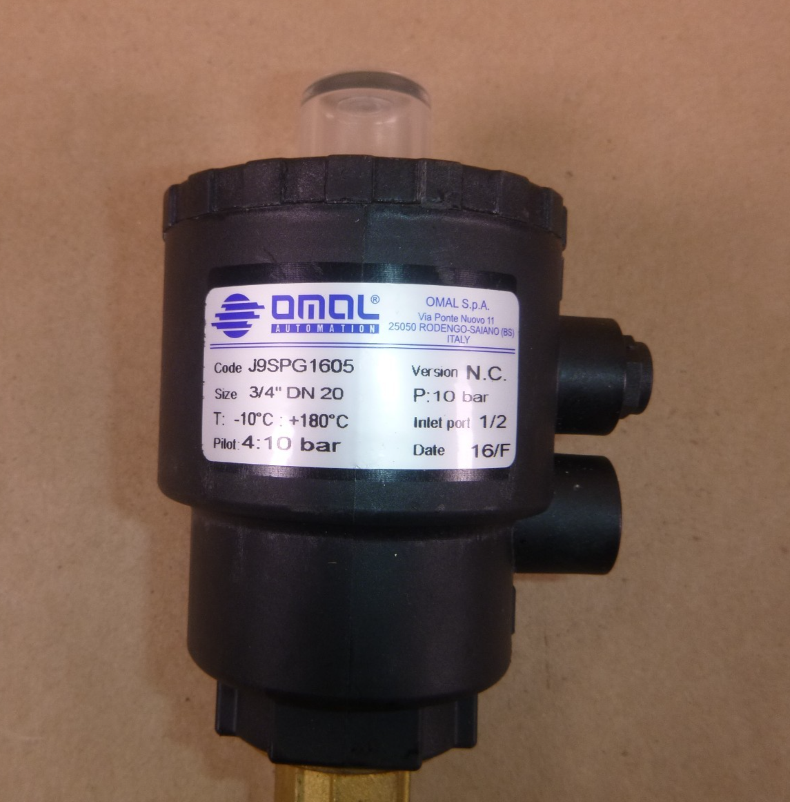 J9SPG1605 Omal ZEUS Pneumatic Brass Angle Piston Valve 3/4" NPT Conn 10 bar | Industrial MRO Replacement Parts, Manufacturing Machine Parts &amp; Components, Heavy Equipment Parts Supplier