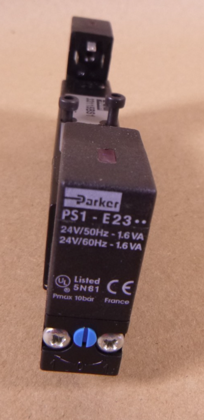 Parker 33115BS1 24V Pneumatic Valve 10Bar w/ PS1-E23 50/60HZ 1.6VA Valve | Electrical MRO Replacement Parts &amp; Components and Commercial Electrical Supplies Company