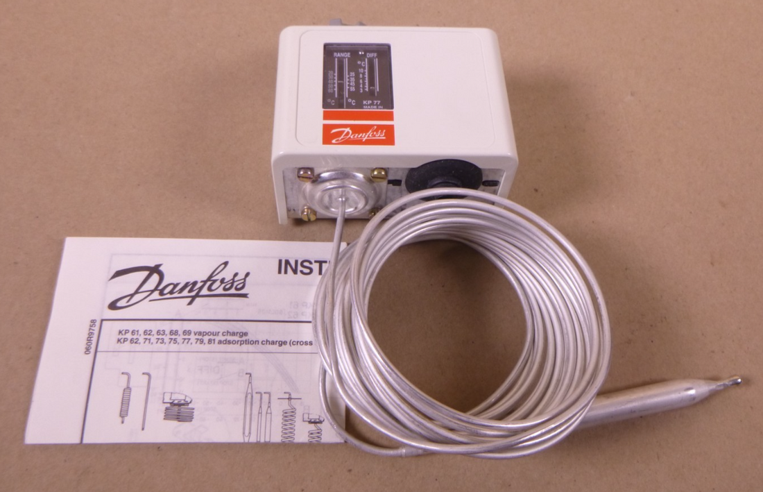 Danfoss 060L1168 Thermostat KP77 , +20 To +60 C Range, 3.5 To 10 Diff | Electrical MRO Replacement Parts &amp; Components and Commercial Electrical Supplies Company