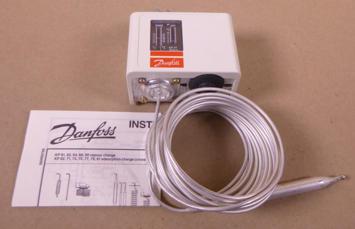 Danfoss 060L1168 Thermostat KP77 , +20 To +60 C Range, 3.5 To 10 Diff | Electrical MRO Replacement Parts &amp; Components and Commercial Electrical Supplies Company