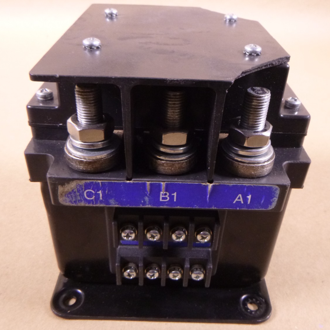 *USED - TOP PLATE DAMAGED* Contact Industries CT350E-24E3S Relay Power Contactor , 350A 3 Pole 24VDC | Electrical MRO Replacement Parts &amp; Components and Commercial Electrical Supplies Company