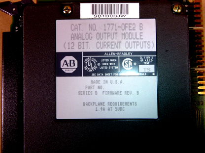 Allen Bradley 1771-OFE2 Ser B PLC-5 4-Channel Analog Output Module | Electrical MRO Replacement Parts &amp; Components and Commercial Electrical Supplies Company