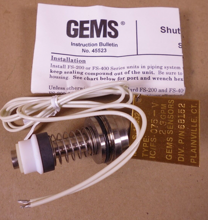 Gems Sensors 68152 Valve Bonnet FS-200 FS-400 Series Shuttle-Type Flow Switch | Industrial MRO Replacement Parts, Manufacturing Machine Parts &amp; Components, Heavy Equipment Parts Supplier