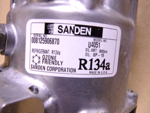 New Sanden SD7H15 AC Compressor U4051, 24 Volt 126mm Clutch, 12 Groove, R134a