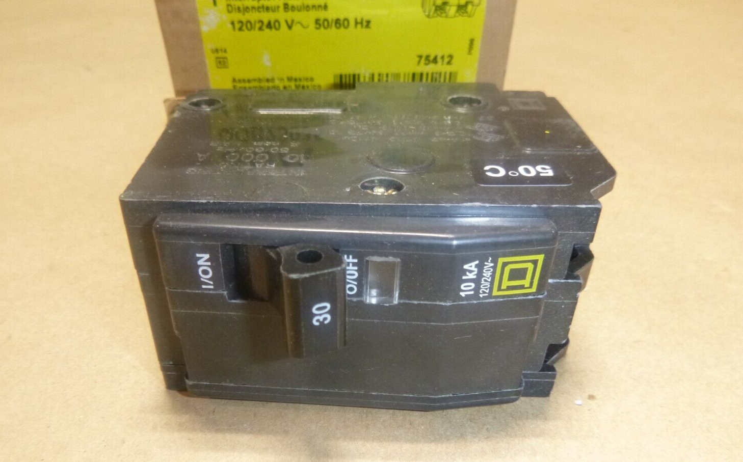 Square D QOB23035, 30A, 2 Pole, 120/240VAC, 10kA, Bolt On Mount Circuit Breaker | Electrical MRO Replacement Parts &amp; Components and Commercial Electrical Supplies Company