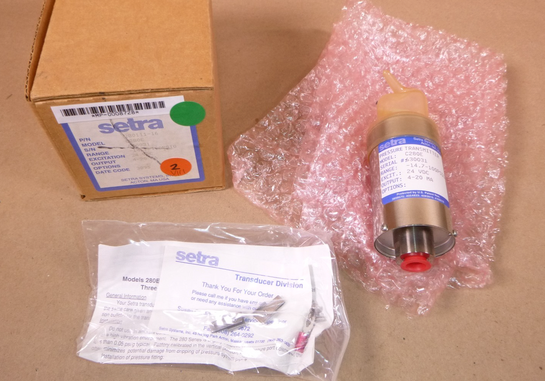 Setra C280E Pressure Transmitter, 14.7-100psi, 24vdc, 4-20mA, 280111-16 | Electrical MRO Replacement Parts &amp; Components and Commercial Electrical Supplies Company