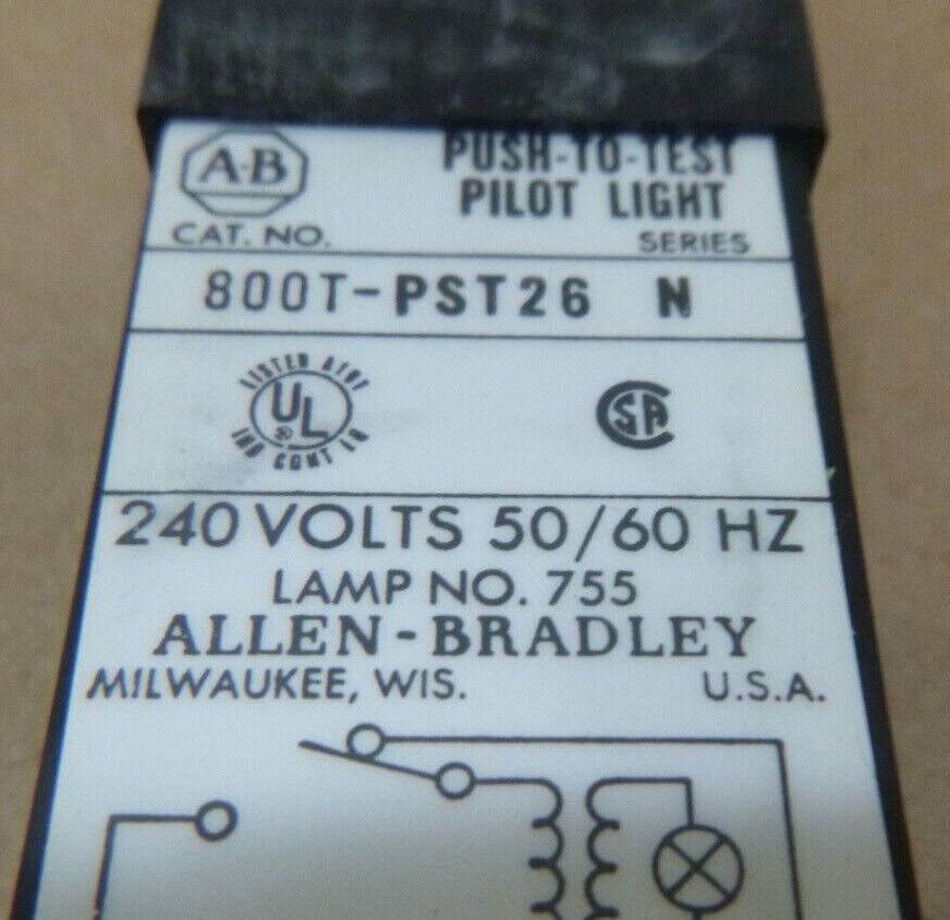 ALLEN BRADLEY 800T-PST26 SER N SMALL PILOT LIGHT BLUE 240V 50/60HZ | Electrical MRO Replacement Parts &amp; Components and Commercial Electrical Supplies Company