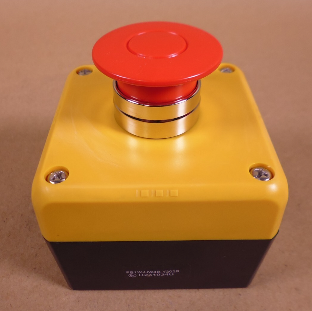 IDEC FB1W-HW4B-Y202-R Emergency Stop Switch Push-Pull | Electrical MRO Replacement Parts & Components and Commercial Electrical Supplies Company