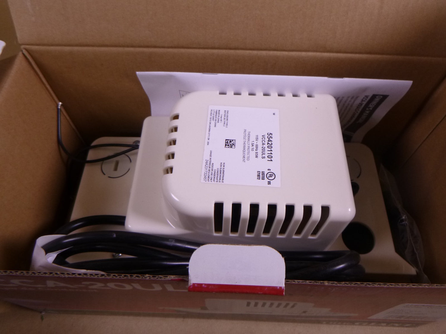 Little Giant VCCA-20ULS Condensate Pump 554201101 | Industrial Electric Motors, Pumps &amp; Parts