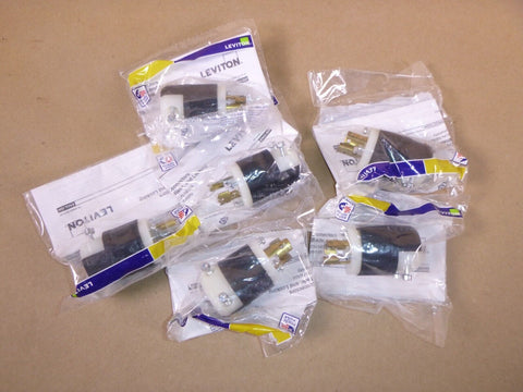 (Lot of 6) Leviton 4770-C NEMA L7-15R 15 Amp 277 Volt Locking Plug - Black