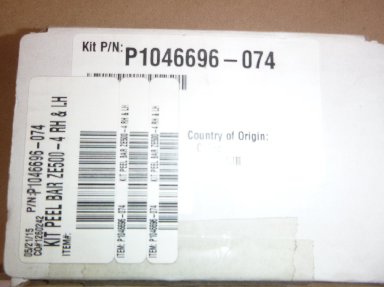 P1046696-074  New Genuine OEM Zebra ZE500-4, ZE511 Peel Bar Kit