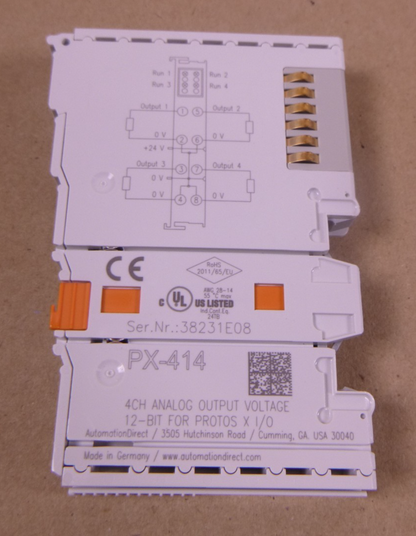USED Automation Direct ProtosX PX-414 Four Chanel Analog Output Terminal 12-Bit | Electrical MRO Replacement Parts &amp; Components and Commercial Electrical Supplies Company
