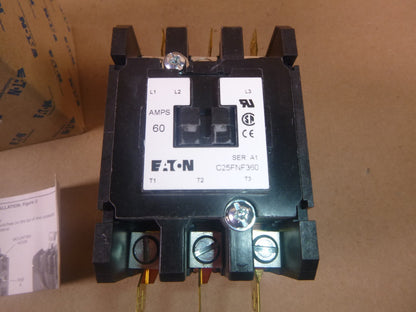 C25FNF360B Eaton Contactor, Definite Purpose, 60A, 3P, 208/240VAC Coil, 600 Volt | Electrical MRO Replacement Parts &amp; Components and Commercial Electrical Supplies Company