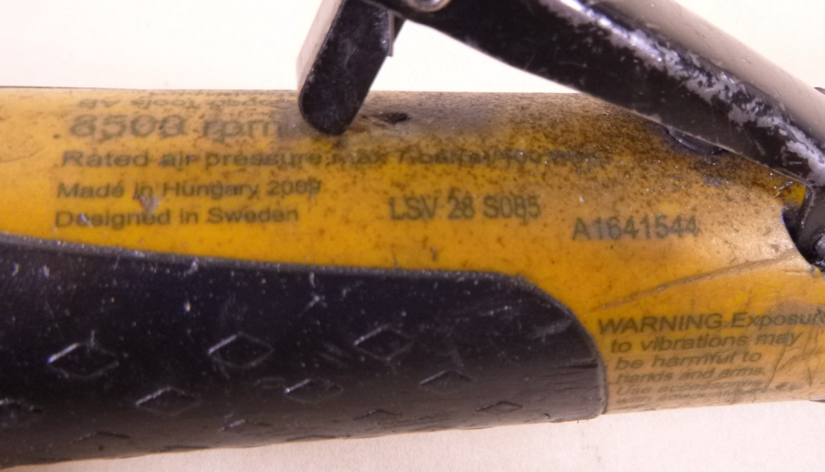 LSV 28 S085 ATLAS COPCO Pnuematic Angle Sander 8500RPM 90PSI