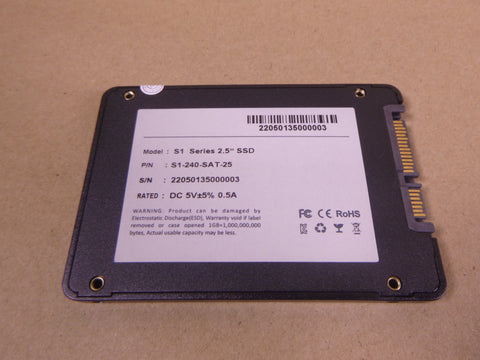 S1 Series 2.5" SSD Solid State Drive 240GB SATA , S1-240-SAT-25 , Approved Micro | Electrical MRO Replacement Parts & Components and Commercial Electrical Supplies Company