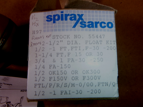 SPIRAX SARCO FTI-15 / FT-15 1/2", 3/4" & 1" Steam Trap Float Kit 2-1/2" Diameter | Industrial MRO Replacement Parts, Manufacturing Machine Parts & Components, Heavy Equipment Parts Supplier