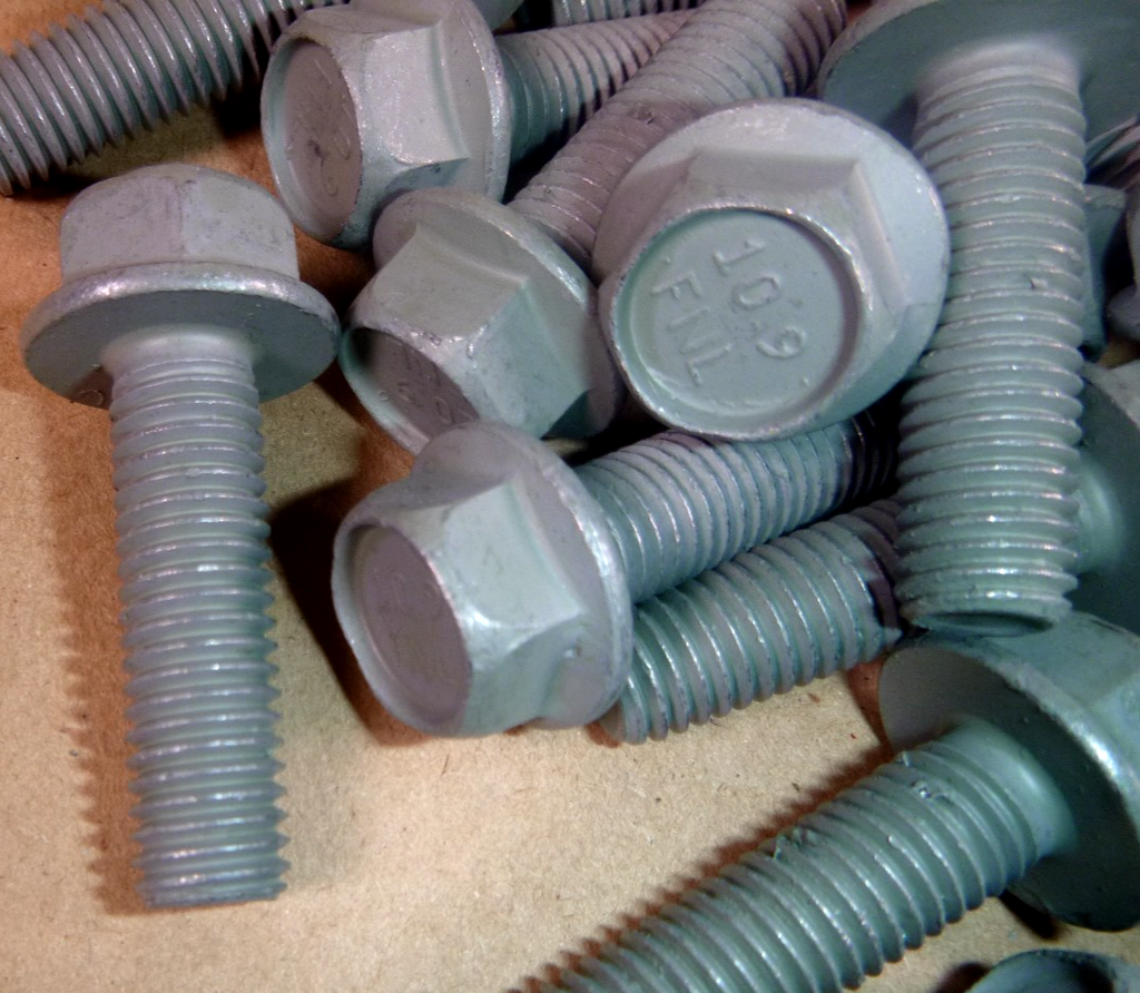 M10-1.5 x 35mm Class 10.9 Hex Flange Screws, Full Thread Gray Color (100 Pcs.)