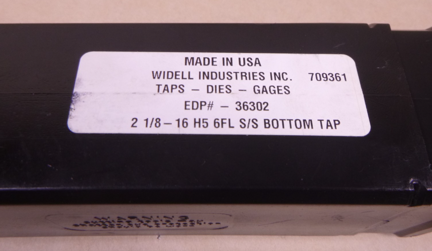 Widell 709361 Tap 2-1/8"-16 H5 6FL HSS Bottom Tap