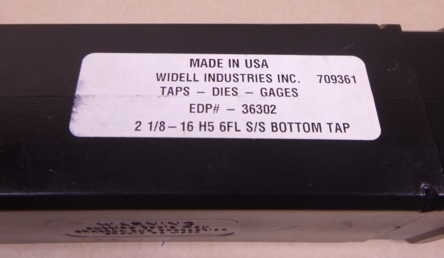 Widell 709361 Tap 2-1/8"-16 H5 6FL HSS Bottom Tap